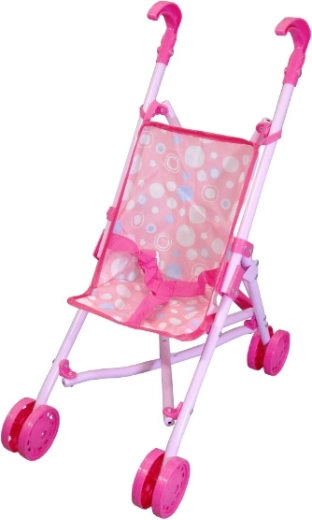 Doll stroller with metal frame – pink