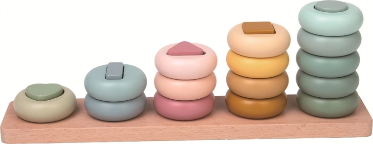 2kids toys Holz-Steckspiel Formen – pastelliges Montessori-Spielzeug