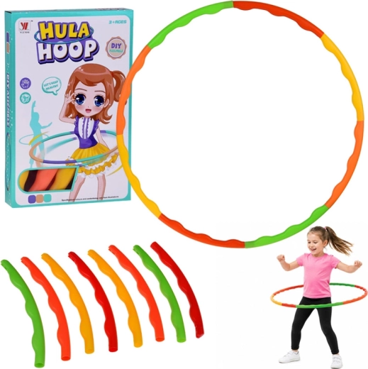Kids’ and adults’ hula hoop with massage bumps, foldable 84 cm