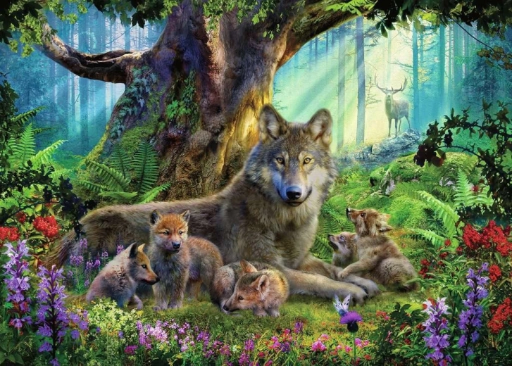 Puzzle Wölfe im Wald 1000 Teile