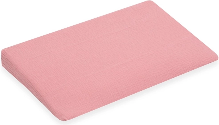 Mousseline kussensloop voor kinderwig – New Baby Standard 59 × 37 cm roze