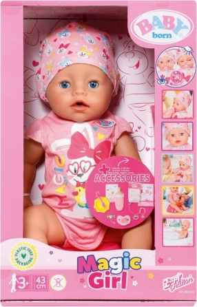 BABY born Doll with Magic Pacifier, Girl 43 cm