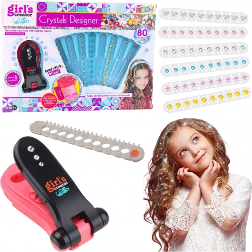 Set voor het versieren van haar met diamanten met applicator, 80 stuks