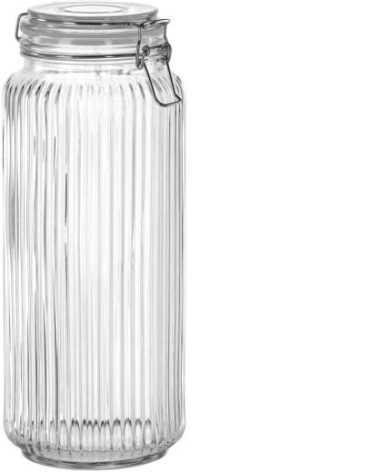 Bocal en verre avec fermeture hermétique 2,5 l Rayures