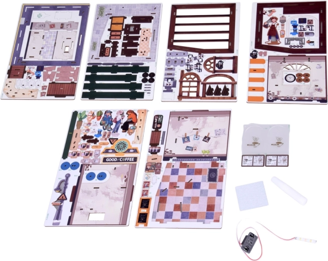 Mini café lumineux avec éclairage LED