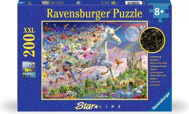 Ravensburger lichtgevende puzzel Vlinder-eenhoorn XXL 200 stukjes