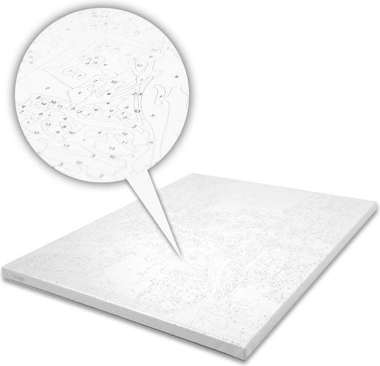 Voorbedrukt genummerd doek voor zorgeloos schilderen