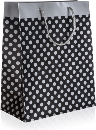 XXL gift bag with silver dots 33 × 45 × 10 cm