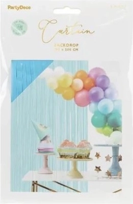Light blue shimmering party curtain 100 × 200 cm