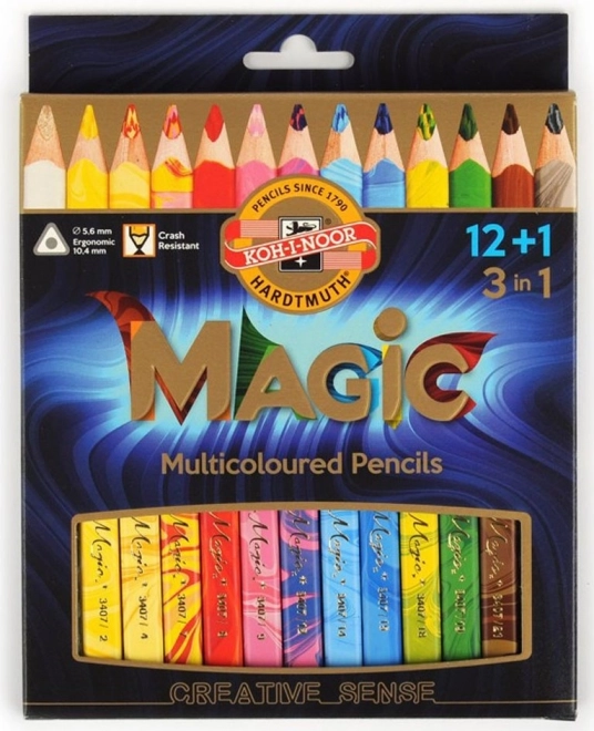 crayons de couleur artistiques magic 12+1 pcs koh-i-noor