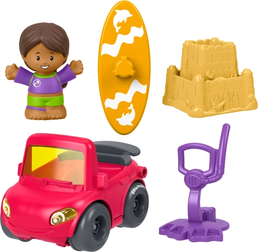 Fisher-Price Little People set with car, figure and accessories – a day at the beach