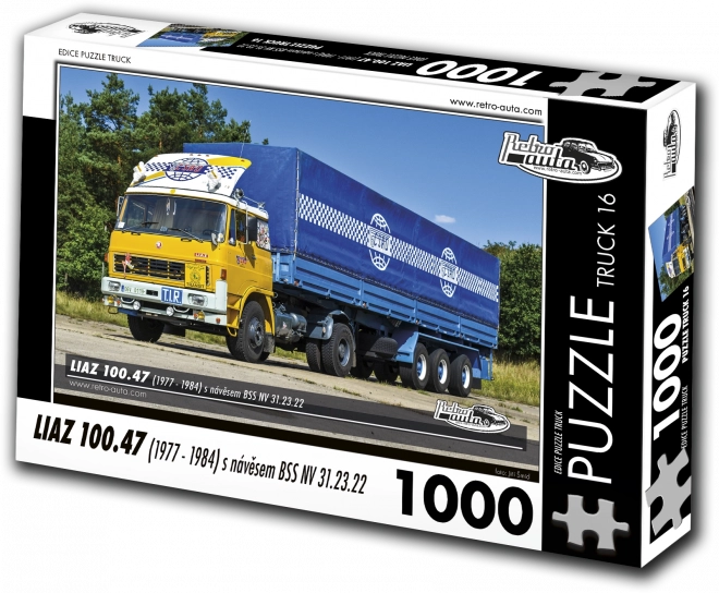 Puzzle Retro-Autos Truck Liaz 100.47 mit Anhänger BSS NV 31.23.22 (1977–1984) – 1000 Teile