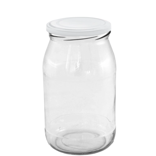 Set of 900 ml preserving jars with enamel-coated 82 mm lids