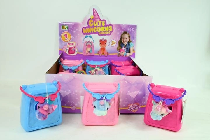 Children's handbag with a plush unicorn
