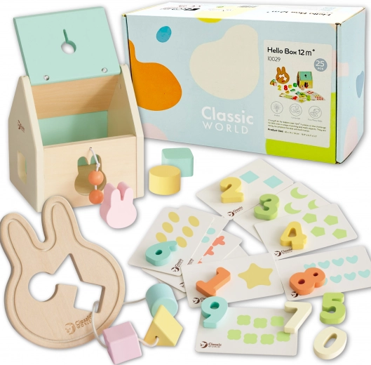 Classic World coffret de démarrage pastel pour bébés – premiers jouets éducatifs 12–18 mois