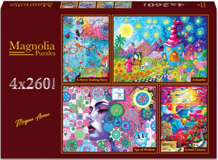 Magnolia puzzel Eindeloos verhaal – Kunstwereld, Kracht van vrouwen en Grand Canyon (4x260 stukjes)