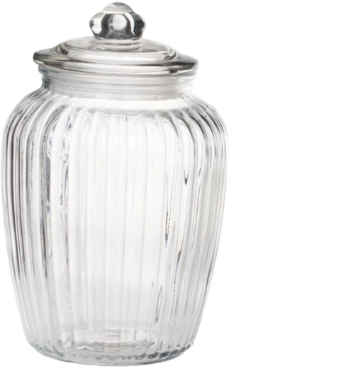 Ribbed glass preserving jar 2.25 L