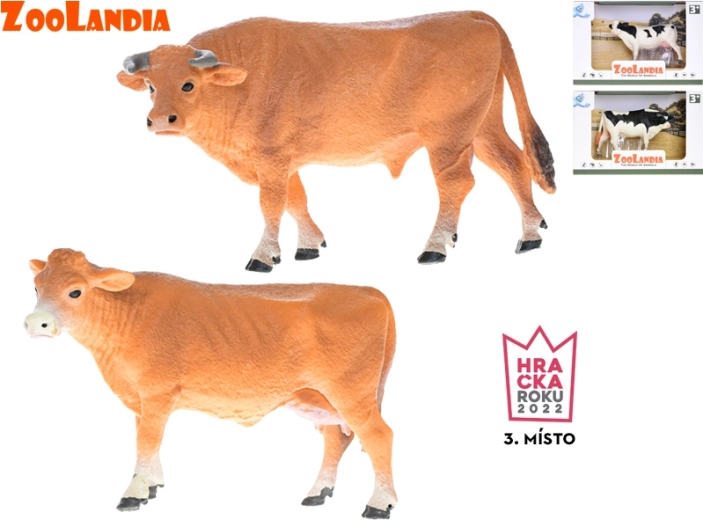 Zoolandia cow and bull plastic figures 13–14 cm