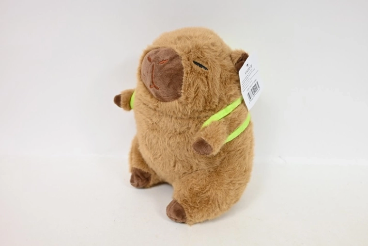 Petite capybara en peluche avec sac à dos 20 cm