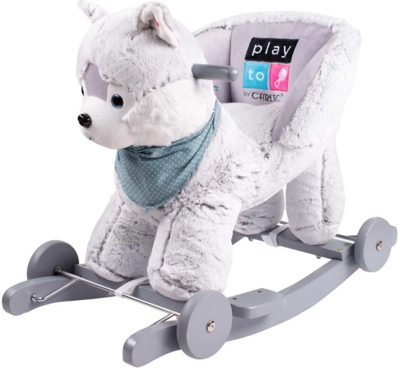 Rocking and riding plush husky dog with melody PlayTo