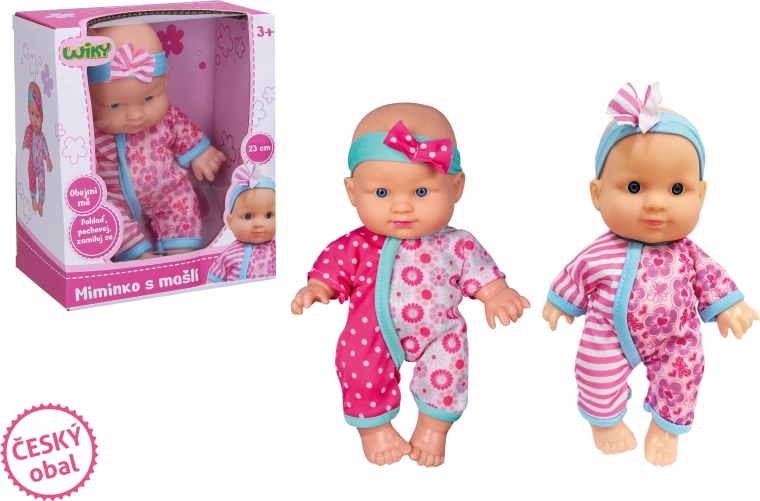 Baby doll with bow 23 cm – Czech packaging