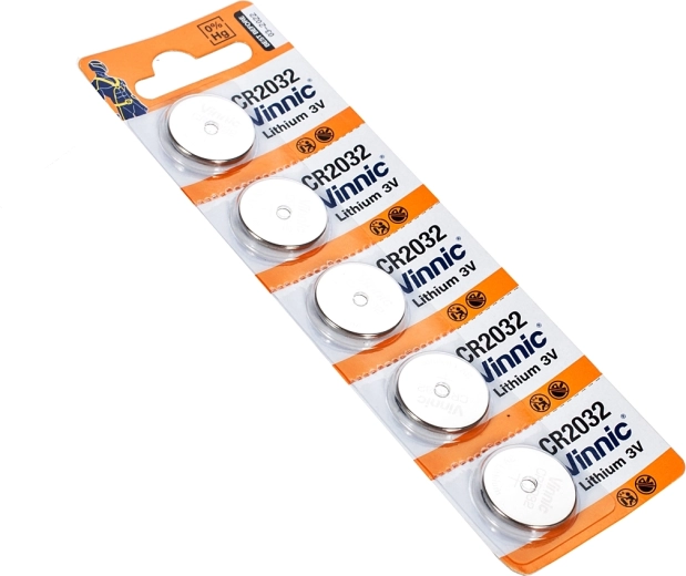 Pile bouton lithium CR2032 3 V – lot de 5