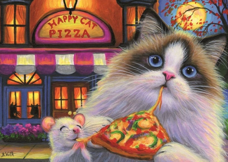 Puzzle pizza pour chats - variété de saveurs