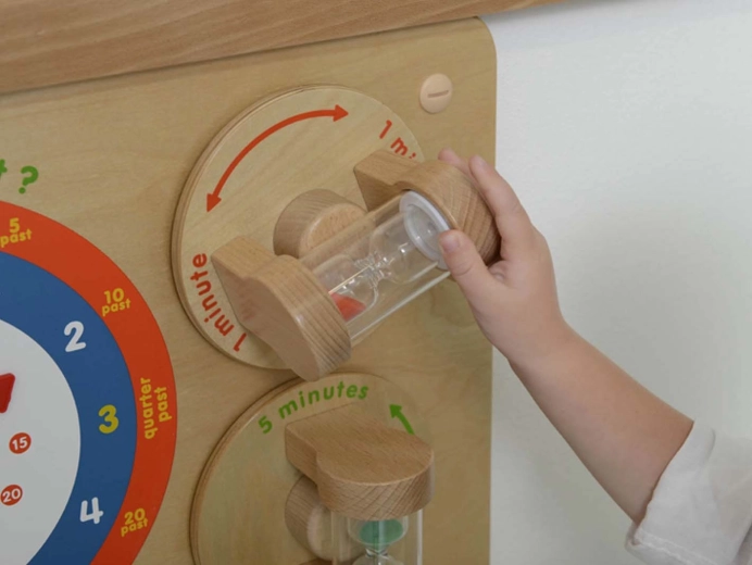 Sabliers 1 et 5 minutes pour percevoir la durée