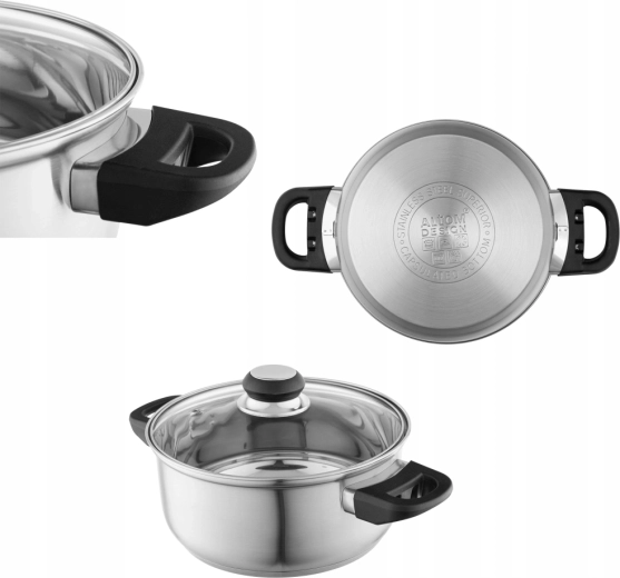 Emilio stainless steel pot with glass lid 2.5 l (20 cm)