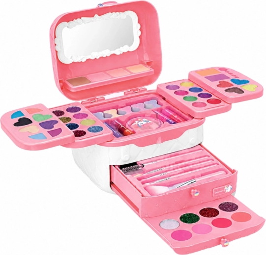 Fold-out case with a mirror
