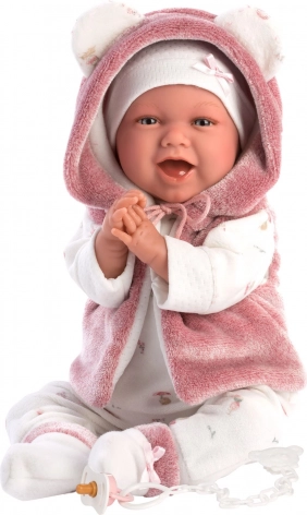 Realistische babypop met geluiden en een zacht stoffen lichaam van 42 cm