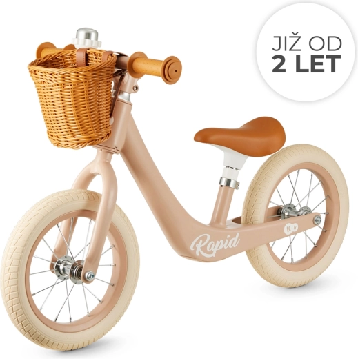 Kinderkraft Rapid2 pink balance bike with basket