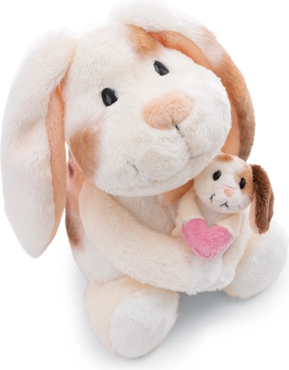 Nici pluche konijntje met kleintje little & me 20 cm