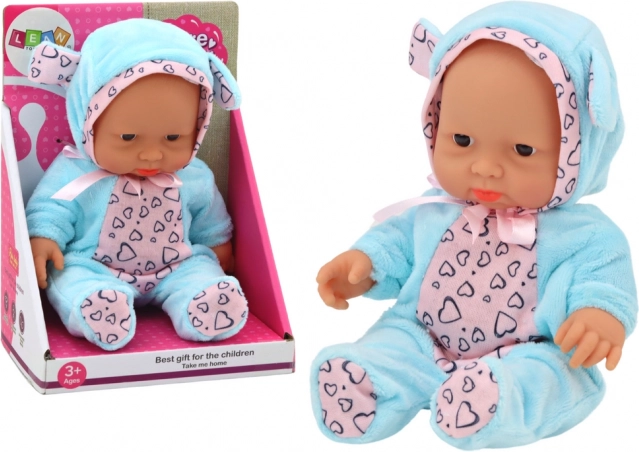 Small baby doll – blue outfit with a beanie with ears