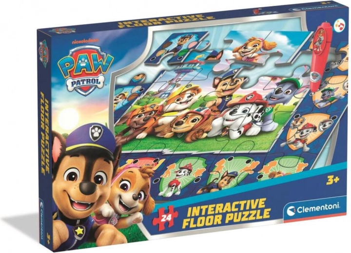 Puzzle de sol interactif PAT’ PATROUILLE avec stylo électronique 70 × 100 cm (24 pièces)