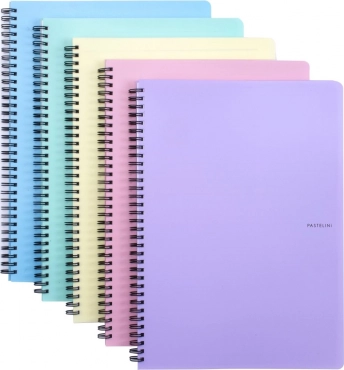 Bloc-notes à anneaux A4 à double spirale PASTELINI, couleurs pastel