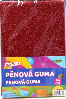 Schuimrubber A4 met glitter, 10 stuks