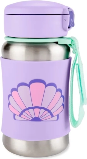 Skip Hop Spark Style roestvrijstalen drinkfles met rietje schelp 350 ml