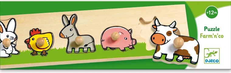 Puzzle à encastrer simples avec poignées Animaux domestiques