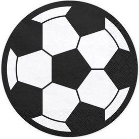 Papieren servetten voetbal 13,5 cm, 20 stuks