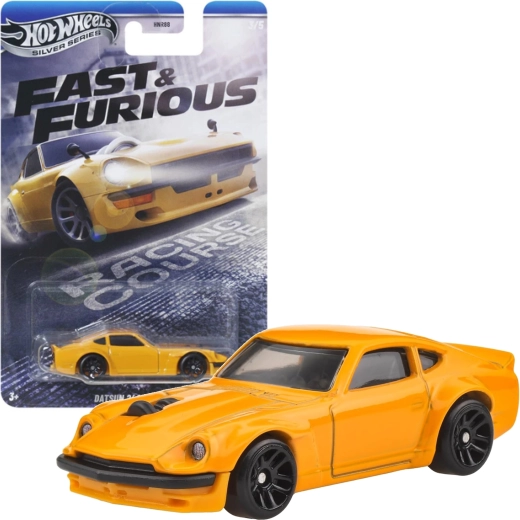 Hot Wheels Fast & Furious Datsun 240Z yellow model 1:64, 6.5 cm