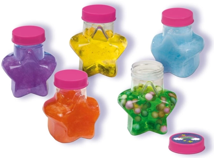 Star-shaped containers for storing slime