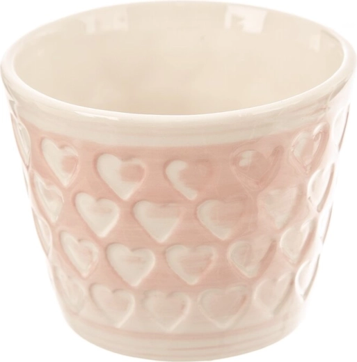 Ceramic Heart Planter, Pink & White, 10 × 10 × 8 cm
