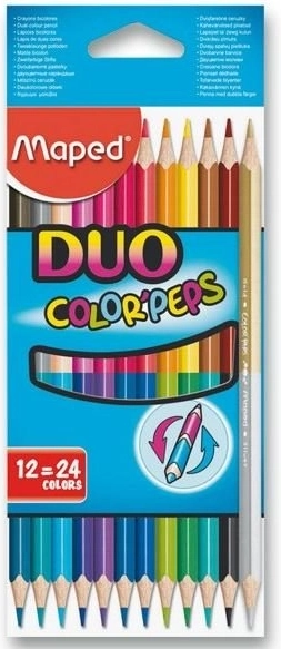 Crayons ergonomiques triangulaires DUO Color'Peps 12 pcs