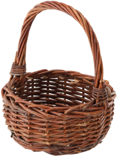 Weidenkorb mit Henkel, hellbraun 21 × 21 × 10/26 cm
