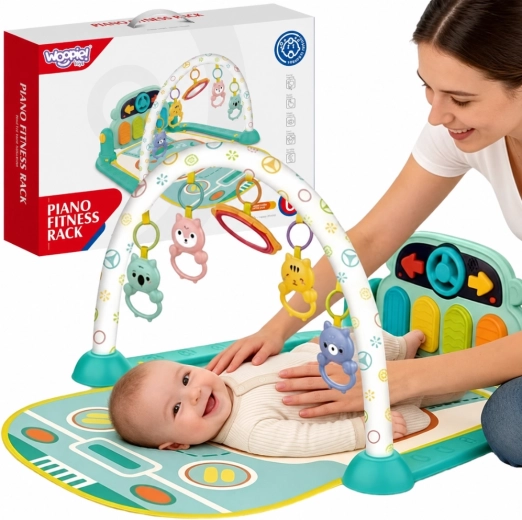 Woopie Baby interactive play mat with piano and play gym, 10 pieces, sounds