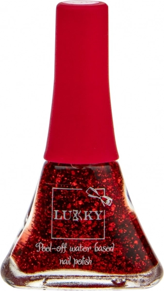 Vernis à ongles pelable pailleté LUKKY – Rouge avec paillettes