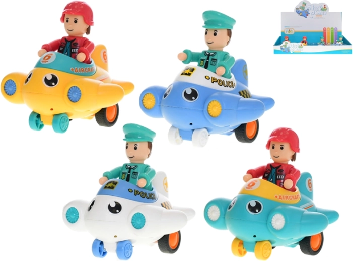 Plastic pull-back airplane for children 18m+