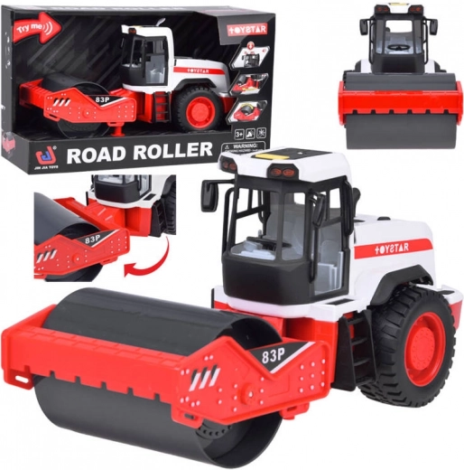 Large road roller with drive and effects