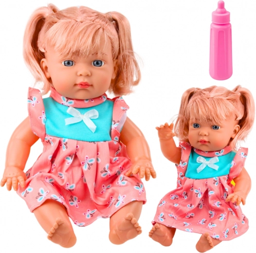 Puppet Baby in Colorful Dress with Bottle and Sounds